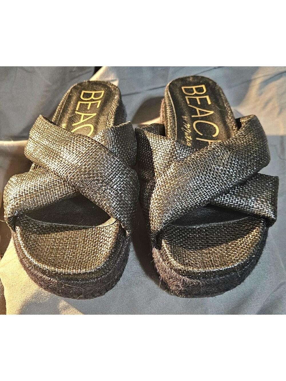 Womens Beach by Matisse HALI PLATFORM Sandals Slip On's Size 7 Black